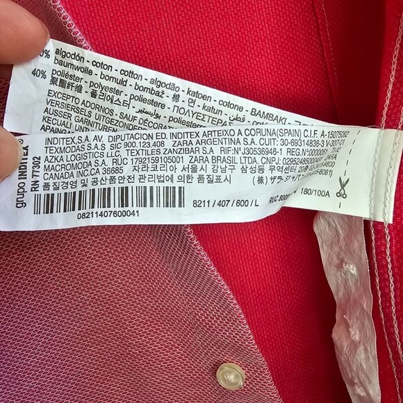 Zara Men's Red/Pink Dress Shirt, Slim Fit, Long Sleeve, Size L - Picture 8 of 13